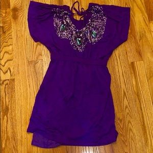 MLH Purple Sequin Peacock Dress Size M $300